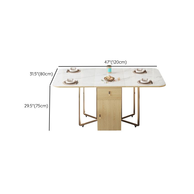Folding Dining Table Set 1/3/5/7 Pcs Stone Top Dining Table with Upholstered Chairs Clearhalo 'Dining Room Sets' 'Dining Tables & Seating' 'dining_room_set' 'furn' 'furn_dining_room_set' 'Furniture' 'Kitchen & Dining Furniture' 1200x1200_bbf7abce-ace0-4002-9334-e24cbd431610