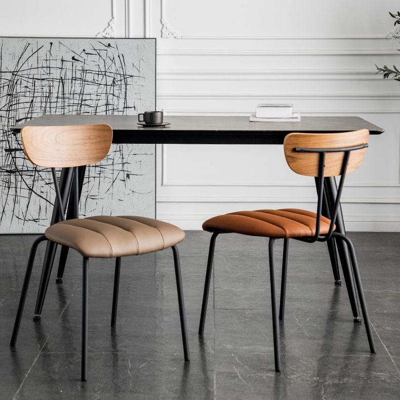 Industrial Upholstered Side Chair Open Back Matte Finish Dining Chair (Set of 4) Clearhalo ' kitchen&dining_furn' 'Dining Chairs' 'Dining Tables & Seating' 'dining_chair' 'furn' 'furn_dining_chair' 'Furniture' 'furniture_dining_chair' 'Kitchen & Dining Furniture' 'kitchen' 1200x1200_bbf7d89b-8d52-418a-8a8d-1b0800826f2f