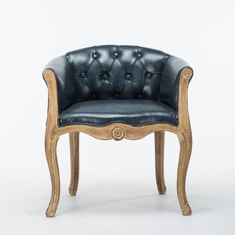 Silla de brazo tapizado de balcón de la granja acabado mate sólido silla de comedor de espalda