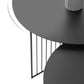 Mesa de centro moderna de hierro de mediados de siglo, mesa de cóctel con marco redondo de metal