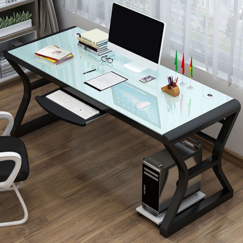 29 "H Contemporary Computer Desk rechthoekig glazen gaming -bureau