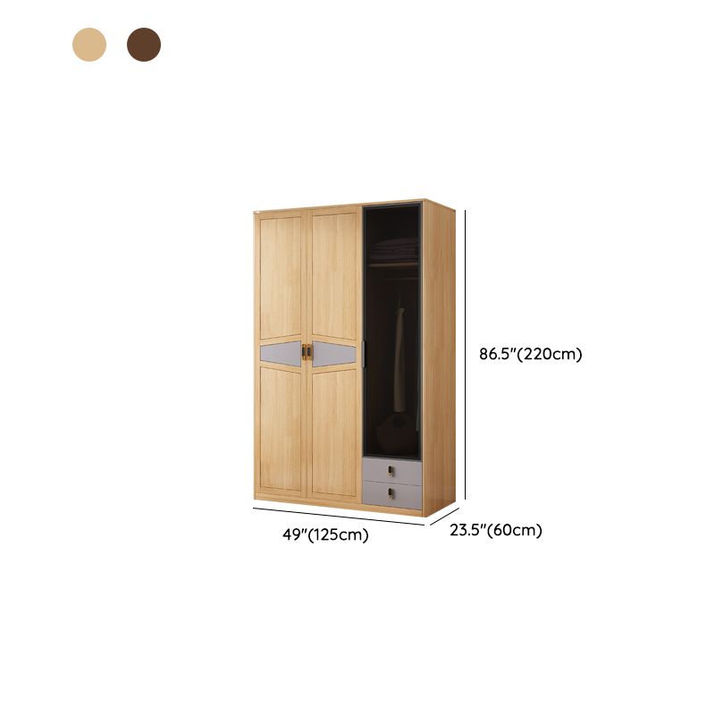 Freistehende massive Holzrahmengarderobe traditioneller Garderobe mit Regalen