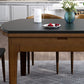 Moderne stenen schaalbare eettafel met houten onderstel voor eetkamer