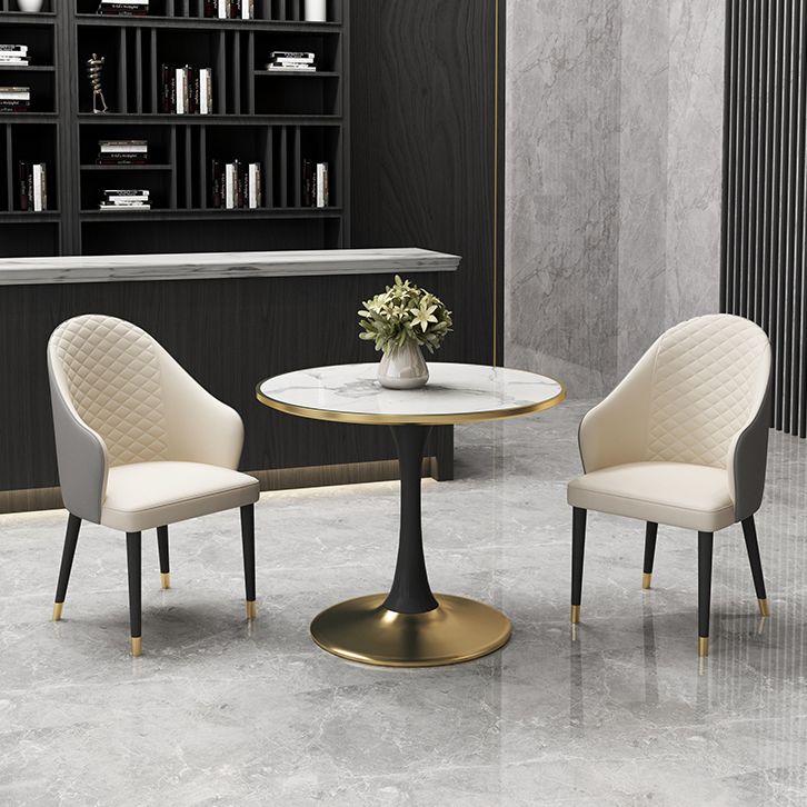 31.5-inch Metal Contemporary Dining Table Round Table for Kitchen Clearhalo ' dining_table' 'Dining Tables & Seating' 'Dining Tables' 'furn' 'furn_dining_table' 'Furniture' 'furniture_dining_table' 'Kitchen & Dining Furniture' 'kitchen&dining_furn' 'kitchen' 'kitchen_dining_table' 1200x1200_bbffdb67-ad5f-4f36-a7a3-1d34dc017932