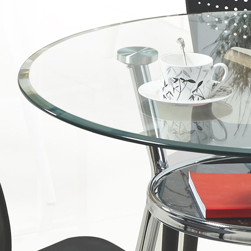 Glass Top Dining Table Modern Round Dining Table with 3 Legs Clearhalo 'Dining Tables & Seating' 'Dining Tables' 'dining_table' 'furn' 'furn_dining_table' 'Furniture' 'furniture_dining_table' 'Kitchen & Dining Furniture' 'kitchen' 'kitchen_dining_table' 1200x1200_bbffed8a-de15-4bd9-9d2a-13524ae2c02f