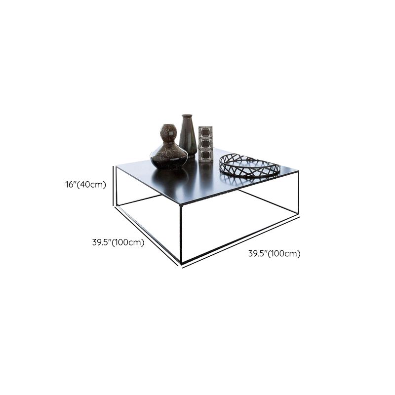 IJzeren salontafel met framebasis, moderne zwart/witte salontafel uit het midden van de eeuw