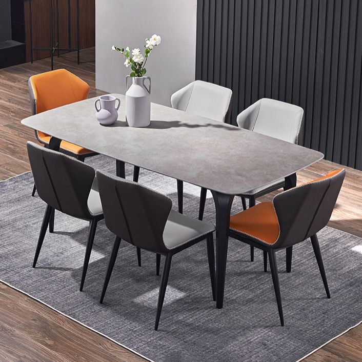 Modern 1/2/4/7 Pieces Dinette Set with Grey Sintered Stone Top Rectangle Dining Table Set Clearhalo 'Dining Room Sets' 'Dining Tables & Seating' 'dining_room_set' 'furn' 'furn_dining_room_set' 'Furniture' 'furniture_dining_room_set' 'Kitchen & Dining Furniture' 1200x1200_bc0462b9-4d24-4521-8143-ae73895d4be4