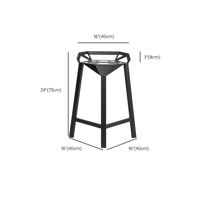 Industrial Low Back Counter Stool Metal Counter Height Stools for Home Use
