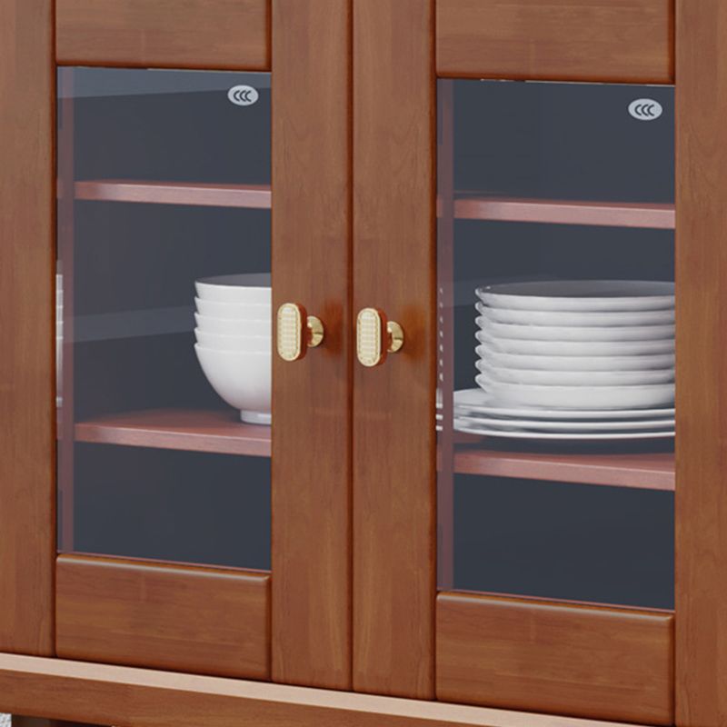 Cuffe da pranzo contemporaneo in legno massiccio 37 "H con armadi e cassetti