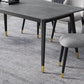 Mesa de comedor de piedra rectángulo Metal de 4 patas de 4 patas Mesa de comedor para sala de estar