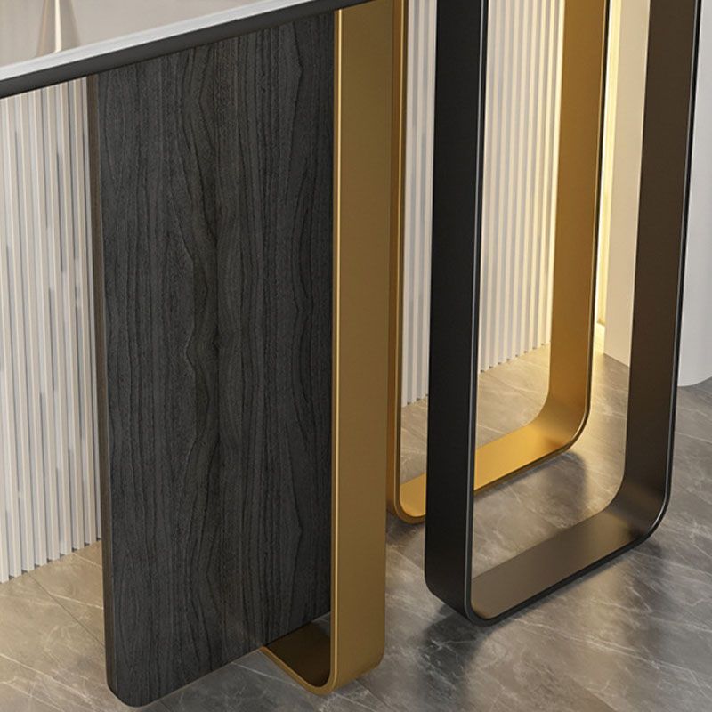 Glam Rectangle Console Table Stain Resistant Stone Console Sofa Table for Hall Clearhalo 'Console Tables' 'console_tables' 'Entry & Mudroom Furniture' 'furn' 'furn_console_tables' 'Furniture' 1200x1200_bc082801-53df-4485-91d9-267fb1af5079