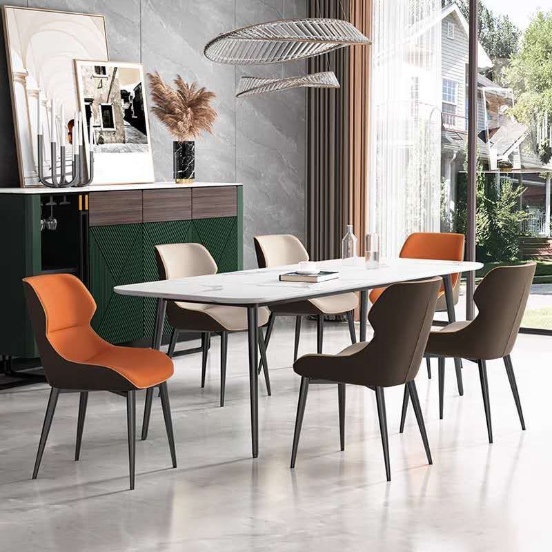 Modern Faux Leather Dining Side Chairs Wingback Side Arm Chair for Restaurant Use