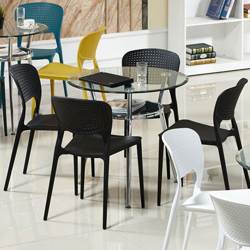 Modern Style Glass Dining Room Table Round Formal Table with Metal Base Clearhalo ' dining_table' 'Dining Tables & Seating' 'Dining Tables' 'furn' 'furn_dining_table' 'Furniture' 'furniture_dining_table' 'Kitchen & Dining Furniture' 'kitchen&dining_furn' 'kitchen' 'kitchen_dining_table' 1200x1200_bc0a91bf-37b1-4069-b83e-e71ed1f566db
