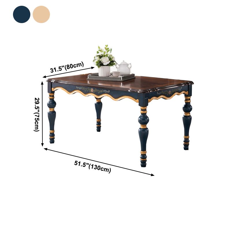 Rectangle Wood Color Dining Table Solid Rubberwood Table Victorian with 4 Legs Clearhalo ' dining_table' 'Dining Tables & Seating' 'Dining Tables' 'furn' 'furn_dining_table' 'Furniture' 'furniture_dining_table' 'Kitchen & Dining Furniture' 'kitchen&dining_furn' 'kitchen' 'kitchen_dining_table' 1200x1200_bc0b729b-ed87-4dbc-9630-c2026f2794c5