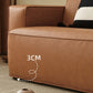 Contemporary Stationary Faux Leather Living Room Square Arm Sofa