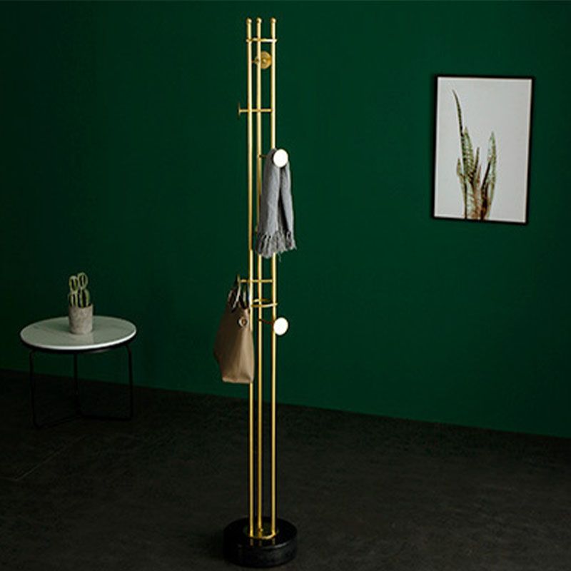 6 Hooks Metal Coat Hanger Luxury Marble Base Hall Tree for Living Room Clearhalo 'Entry & Mudroom Furniture' 'furn' 'furn_hall_tree_coat_racks' 'Furniture' 'Hall Trees & Coat Racks' 'hall_tree_coat_racks' 1200x1200_bc0ce595-5618-4255-bdca-d9f6ac646977