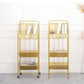 Contemporary Metal Bookcase Standard 3 Shelves Open Back Bookshelf