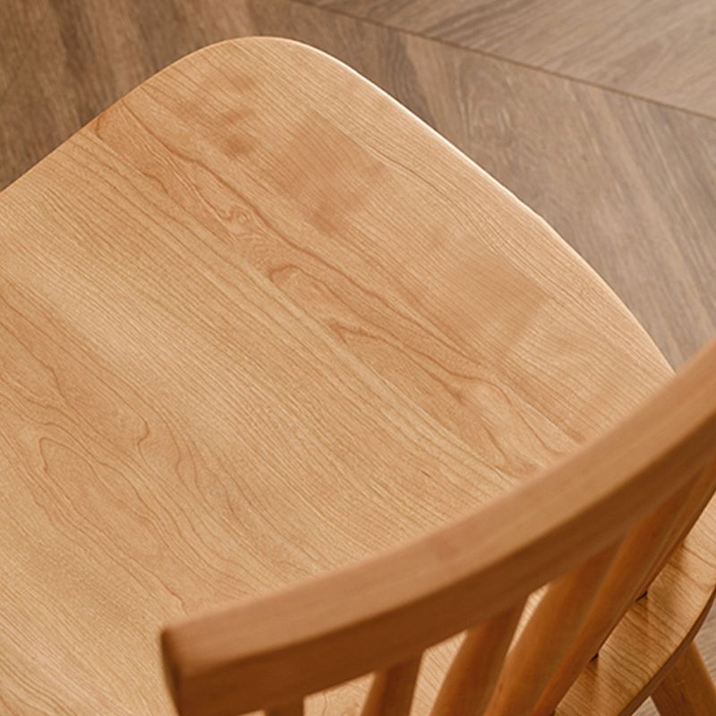 Contemporary Side Chair Rubberwood Dining Chairs with Slat Back