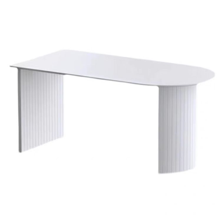 Sintered Stone and Ash Wood White Table Modern Dining Table with Double Pedestal Clearhalo 'Dining Tables & Seating' 'Dining Tables' 'dining_table' 'furn' 'furn_dining_table' 'Furniture' 'furniture_dining_table' 'Kitchen & Dining Furniture' 'kitchen' 'kitchen_dining_table' 1200x1200_bc0e1ac6-52db-4d08-aa83-1f2f38a8210e