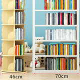 Wood Bookcase, 18.5" W, Cylinder Multi Tiers Bookcase Shelve for Bedroom