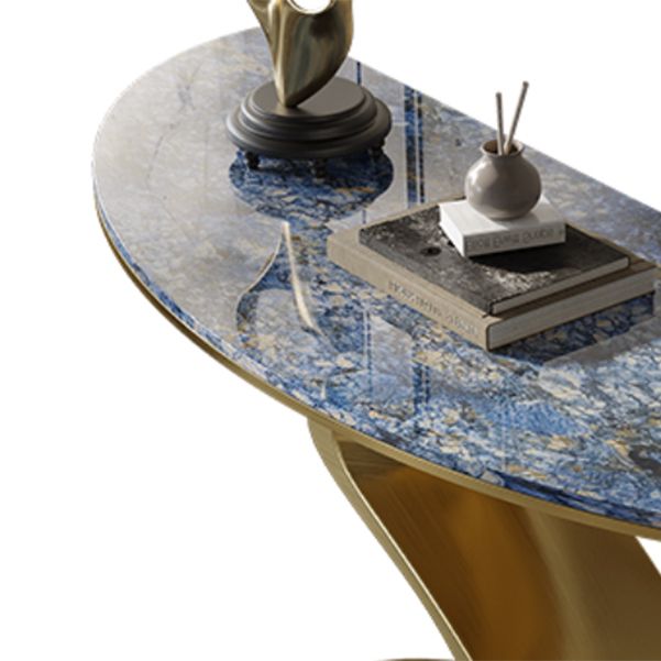 Tavolo console blu glam mezza luna tavolo divano console per sala