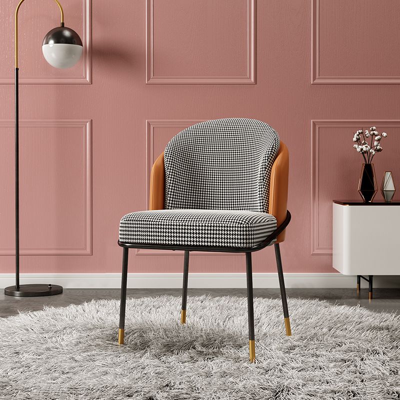 Glam Metal Dining Room Chairs Upholstered Armless Dining Chairs for Restaurant Use Clearhalo ' kitchen&dining_furn' 'Dining Chairs' 'Dining Tables & Seating' 'dining_chair' 'furn' 'furn_dining_chair' 'Furniture' 'furniture_dining_chair' 'Kitchen & Dining Furniture' 'kitchen' 1200x1200_bc0fb189-91d8-42e8-b07e-62e2a6951437