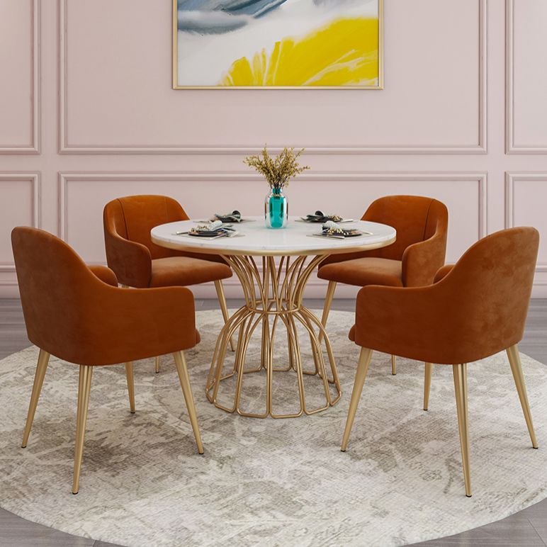 Glam 1/5 Pieces Dining Set Sintered Stone Dining Table Set for Dining Areas Clearhalo 'Dining Room Sets' 'Dining Tables & Seating' 'dining_room_set' 'furn' 'furn_dining_room_set' 'Furniture' 'furniture_dining_room_set' 'Kitchen & Dining Furniture' 'kitchen&dining_furn' 'kitchen' 1200x1200_bc0ff380-0940-495b-8a6d-98461bf309ba