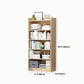 Solid Wood Bookshelf 9.8" W Natural Standard Bookcase with Rectangular Shelves