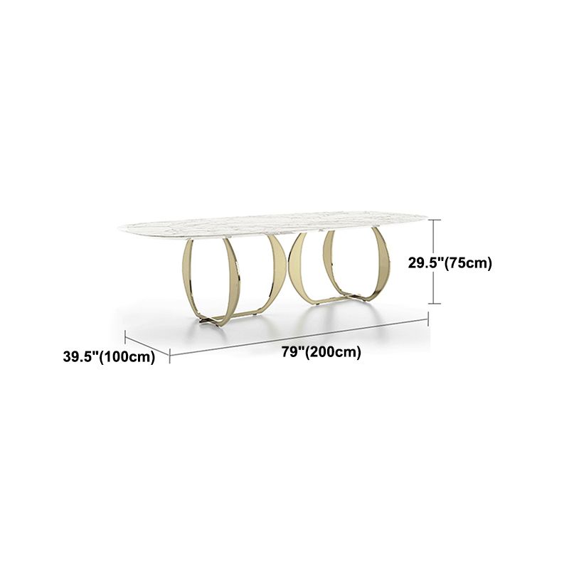 Rectangle Double Pedestal Furniture Luxury Style Stone Dining Room Collection Clearhalo 'Dining Tables & Seating' 'Dining Tables' 'dining_table' 'furn' 'furn_dining_table' 'Furniture' 'furniture_dining_table' 'Kitchen & Dining Furniture' 1200x1200_bc123875-dc9d-4003-9598-9c2120e2ad7b