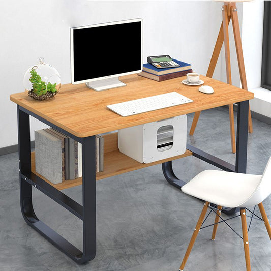 Escritorio de metal y madera escritura de oficina rectangular para dormitorio