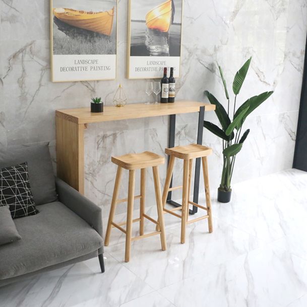Modern Wood Bar Table with Rectangle Table Top Double Pedestal Table - 15.8'' Square Clearhalo 'Bar Furniture' 'Bar Tables' 'bar_tables' 'furn' 'furn_bar_tables' 'Furniture' 'furniture_bar_tables' 'Kitchen & Dining Furniture' 1200x1200_bc156644-c307-4a95-841c-42f48aedcd77