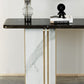 Glam Stone Rectangle Console Accent Table with Marble for Hall