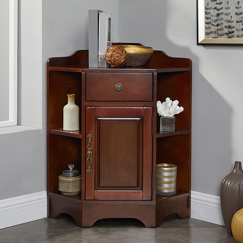 Cabinet d'accent d'angle moderne du milieu du siècle avec porte en caoutchouc