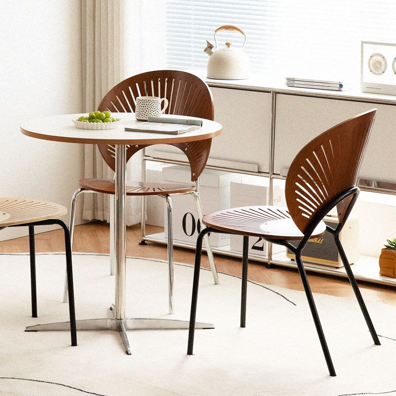 Moderne stijl eetkamerstoel houten open achterkant stoel voor eetkamer