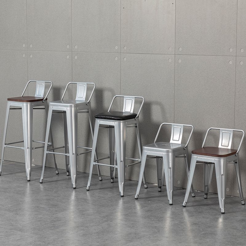 Industrial Style Metal Bar-stool Square Seat Counter Stool for Kitchen Bar Clearhalo 'Bar Furniture' 'Bar Stools' 'bar_stools' 'furn' 'furn_bar_stools' 'furniture_bar_stools' 'Kitchen & Dining Furniture' 'kitchen&dining_furn' 'kitchen' 'kitchen_furn' Furniture' 1200x1200_bc174718-7cb7-4b63-966c-41cf7b99fb91