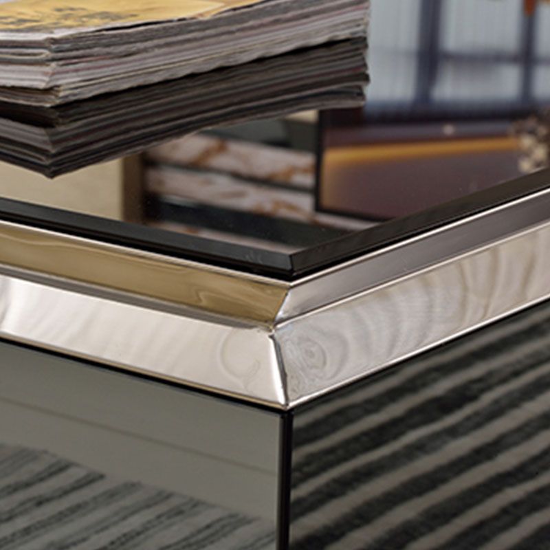 Glam Glass TV Stand Console 2 Lades Media Console TV Stand