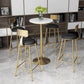 Glam Faux Marble Bar Table 41.3"H Pedestal Bar Height Cocktail Table with Metal Base Clearhalo 'Bar Furniture' 'Bar Tables' 'bar_tables' 'furn' 'furn_bar_tables' 'Furniture' 'Kitchen & Dining Furniture' 1200x1200_bc1a297f-3a28-486c-bb20-520d0027b4f8