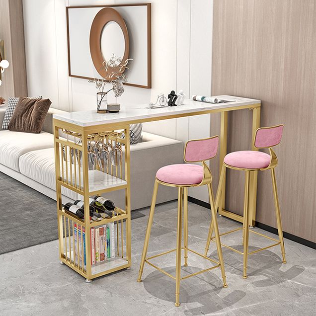 Stone Top Bar Dining Table Traditional Luxury Bar Table with Sled Base Clearhalo 'Bar Furniture' 'Bar Tables' 'bar_tables' 'furn' 'furn_bar_tables' 'Furniture' 'furniture_bar_tables' 'Kitchen & Dining Furniture' 1200x1200_bc1cfa67-65d9-448b-aed3-6cf7f613de4b