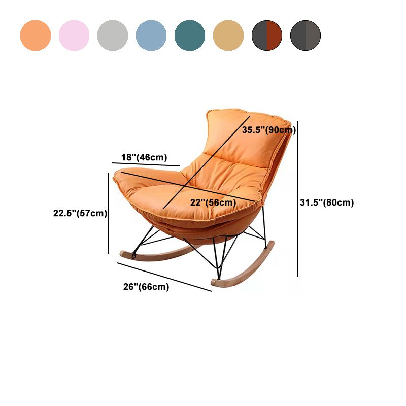 Modern Style Rocking Chair Upholstered Faux Leather Rocking Accent Chair Chair Clearhalo 'Chairs & Seating' 'furn' 'furn_rocking_chairs' 'Furniture' 'Living Room Furniture' 'Rocking Chairs' 'rocking_chairs' 1200x1200_bc1d281e-4de9-4553-8f12-3adce5991256