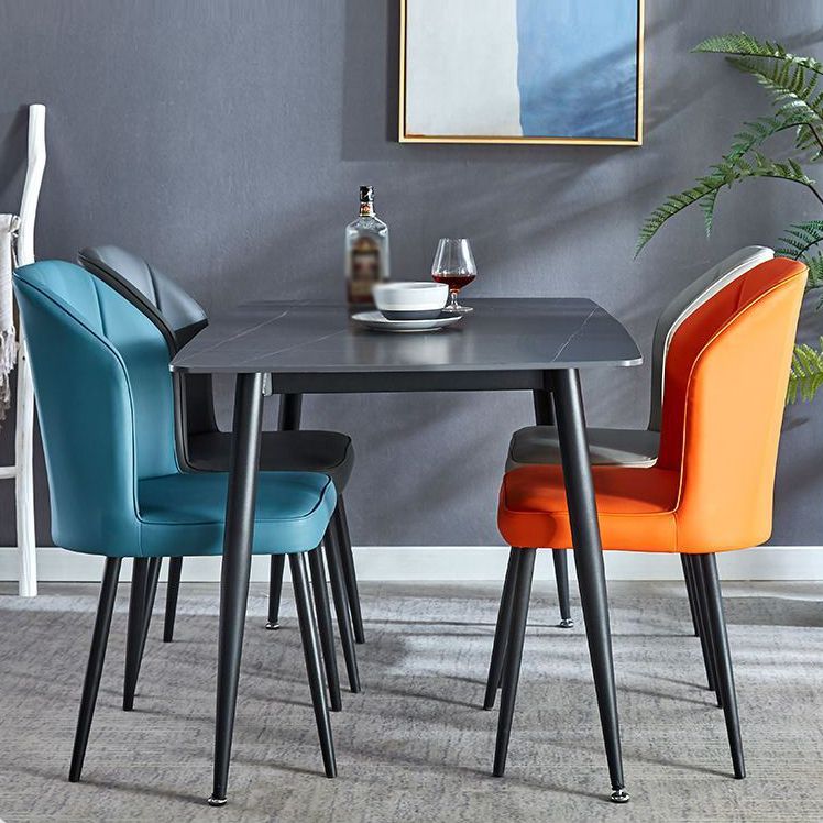 Contemporary Metal Dining Room Chair Wingback Armless Chair for Restaurant Use Clearhalo ' kitchen&dining_furn' 'Dining Chairs' 'Dining Tables & Seating' 'dining_chair' 'furn' 'furn_dining_chair' 'Furniture' 'furniture_dining_chair' 'Kitchen & Dining Furniture' 'kitchen' 1200x1200_bc1d79c2-9123-4132-a301-bca9d38ce1e5
