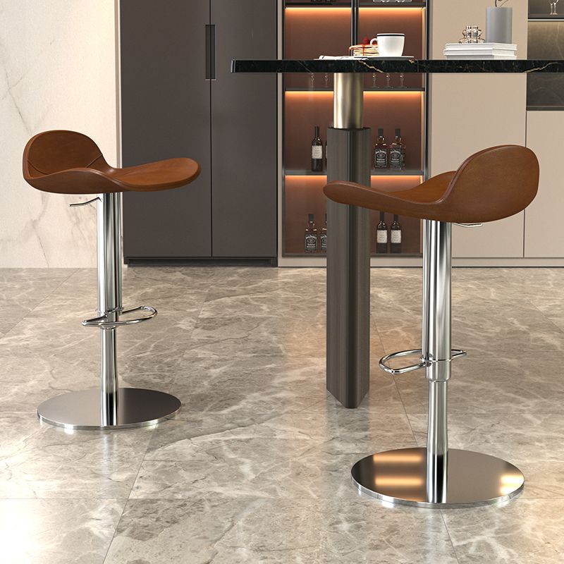 Contemporary Metal Legs Bar Stools Faux Leather Counter Chair Clearhalo 'Bar Furniture' 'Bar Stools' 'bar_stools' 'furn' 'furn_bar_stools' 'Furniture' 'Kitchen & Dining Furniture' 1200x1200_bc1e6ee2-5bd2-40d2-be56-c11c05235785