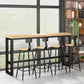 Natural Finish 1/2/5 Pcs Bar Set with Wooden Stools for Home