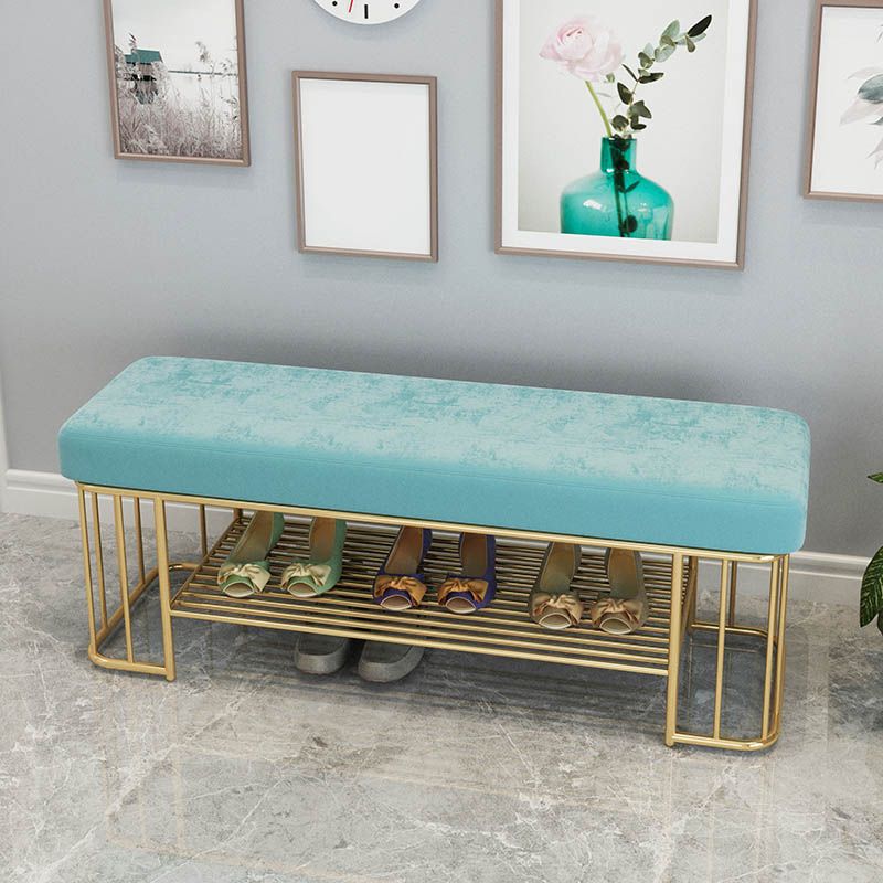 Glam Rectangle Seating Bench Cushioned Backless Entryway Bench with Storage Clearhalo 'Benches' 'Chairs & Seating' 'furn' 'furn_benches' 'Furniture' 'Living Room Furniture' 1200x1200_bc1ffcb1-3933-4dff-ac43-d4cf3ce5eb95