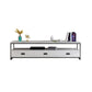 Meuble TV moderne avec 3 tiroirs, console multimédia de rangement ouverte