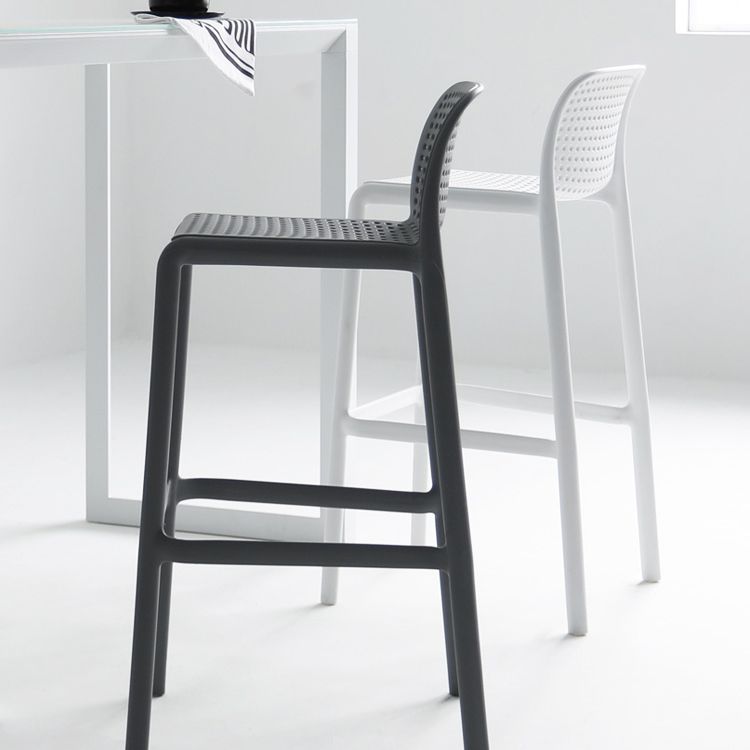 Industrial Plastic Low Back Bar Stool Armless Stackable Bar Stool Clearhalo 'Bar Furniture' 'Bar Stools' 'bar_stools' 'furn' 'furn_bar_stools' 'Furniture' 'Kitchen & Dining Furniture' 1200x1200_bc22d895-b8e8-412a-a18c-ea445c771efc