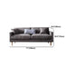 Fabric Slipcovered Sofa Dark Grey Square Arm Sofa with 3 Pillows