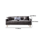 Fabric Slipcovered Sofa Darkgrijze vierkante armbank met 3 kussens