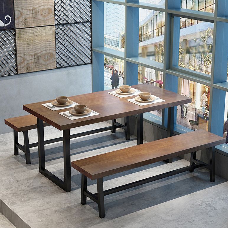Industrial Dining Room Table Pine Solid Wood Table with Double Pedestal Clearhalo ' dining_table' 'Dining Tables & Seating' 'Dining Tables' 'furn' 'furn_dining_table' 'Furniture' 'furniture_dining_table' 'Kitchen & Dining Furniture' 'kitchen&dining_furn' 'kitchen' 'kitchen_dining_table' 1200x1200_bc24af9c-d08c-465b-bffa-5a4bc7113681