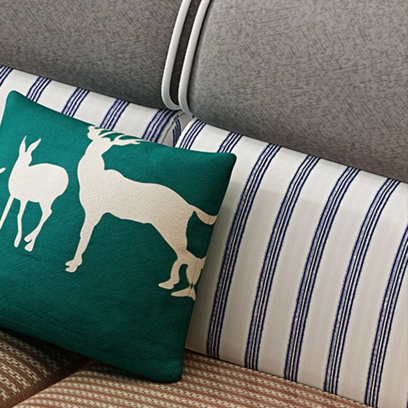 Sofá de tela de 4 plazas y chaise Sectional de brazo cuadrado contemporáneo