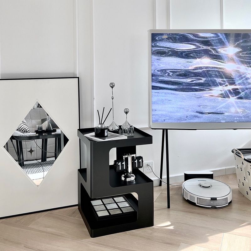 Tavolo da tavolo ad angolo contemporaneo largo da 15 "tavolo accento di archiviazione quadrata